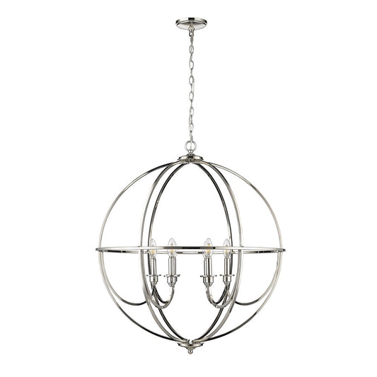 Millennium Lighting Artemis 6 Light 34" Chandelier, Polished Nickel - 12306-PN