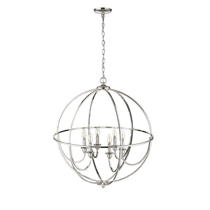 Millennium Lighting Artemis 6 Light 34" Chandelier, Polished Nickel