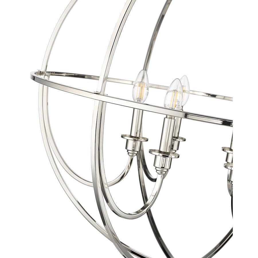 Millennium Lighting Artemis 6 Light 34" Chandelier, Polished Nickel