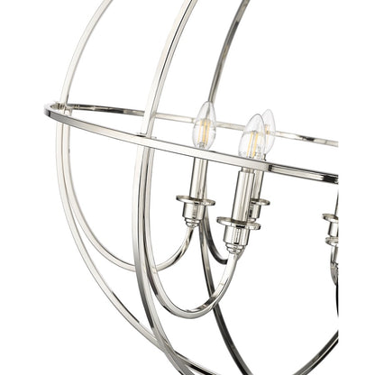 Millennium Lighting Artemis 6 Light 34" Chandelier, Polished Nickel