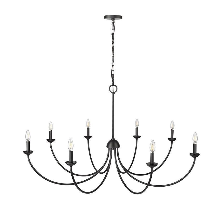 Millennium Lighting Huxley 8 Light Chandelier, Matte Black