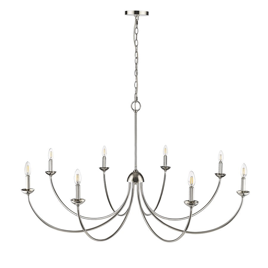 Millennium Lighting Huxley 8Lt Chandelier, Polished Nickel
