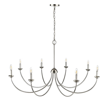 Millennium Lighting Huxley 8Lt Chandelier, Polished Nickel