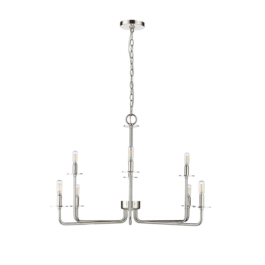 Millennium Lighting Marceline 8Lt Chandelier, Polished Nickel - 12508-PN
