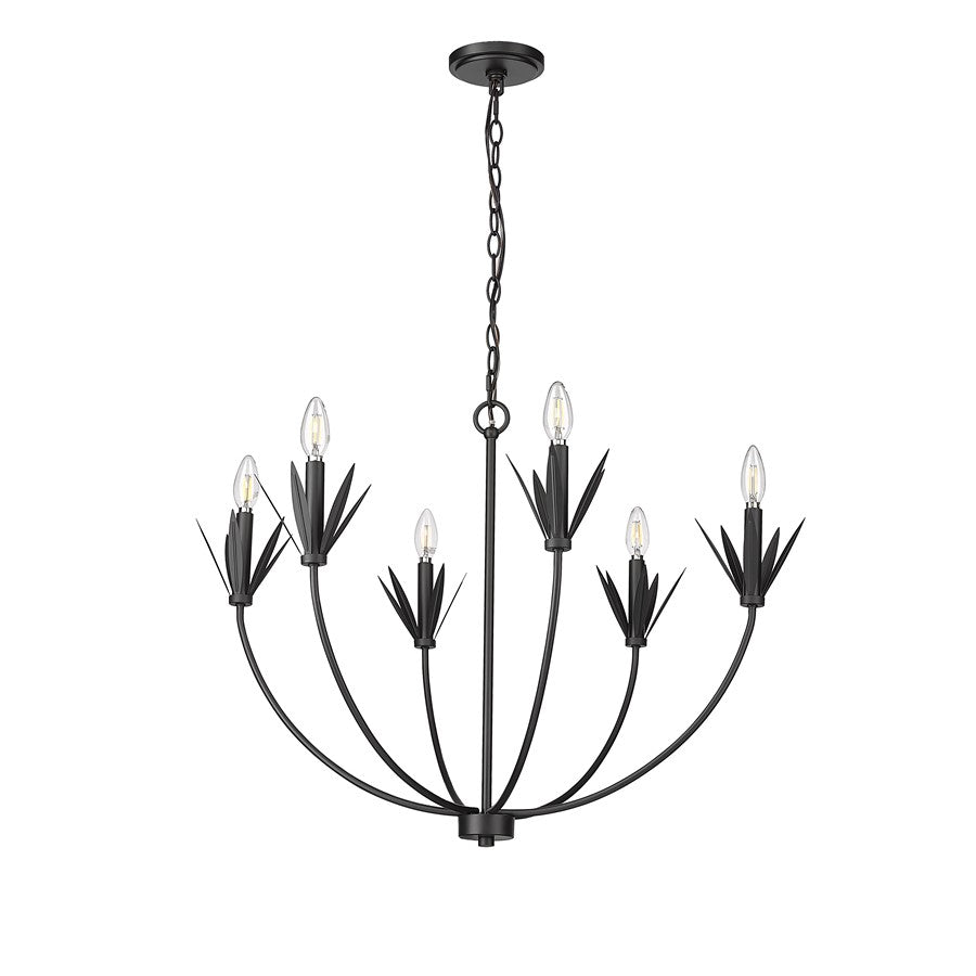 Millennium Lighting Primrose 6Lt Chandelier, Black