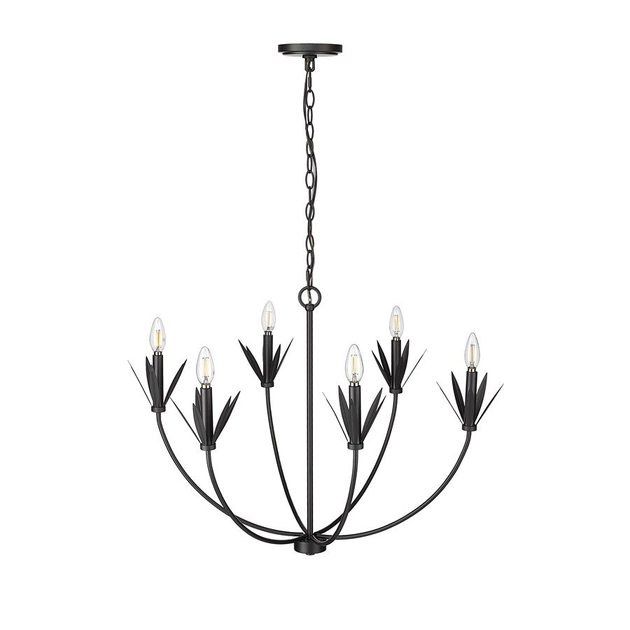 Millennium Lighting Primrose 6Lt Chandelier, Black