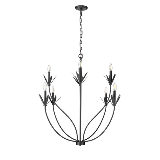 Millennium Lighting Primrose 8Lt Chandelier, Black - 12708-MB