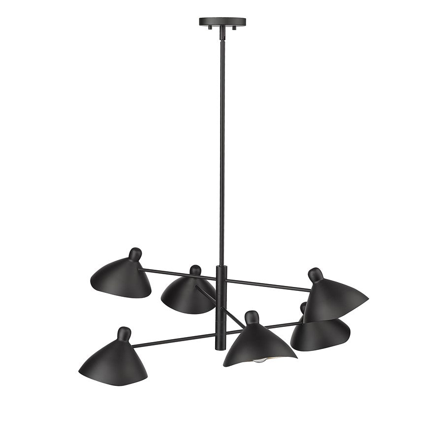 Millennium Lighting Warhol 6Lt Chandelier, Black/Black