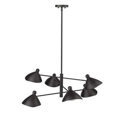 Millennium Lighting Warhol 6Lt Chandelier, Black/Black