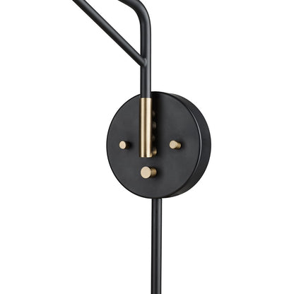 Millennium Lighting Elane 1Lt Swing Arm Sconce, Black/Brass