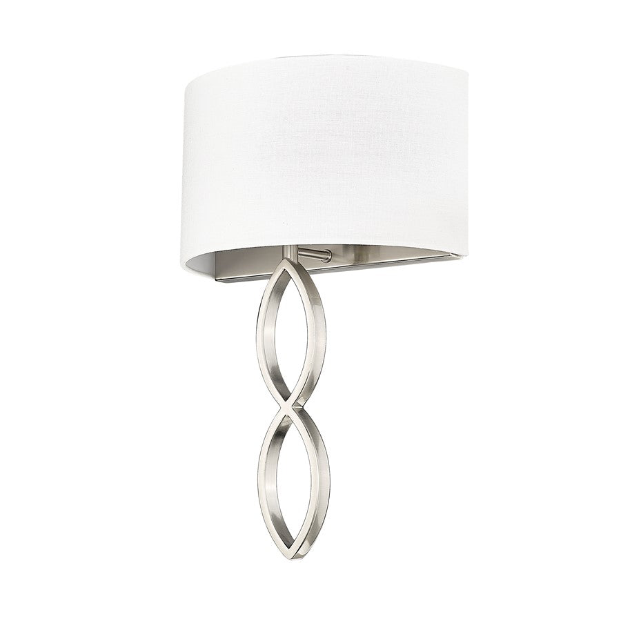 Millennium Lighting Rylee 1Lt Wall Sconce, Brushed Nickel/Linen