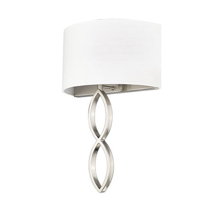Millennium Lighting Rylee 1Lt Wall Sconce, Brushed Nickel/Linen
