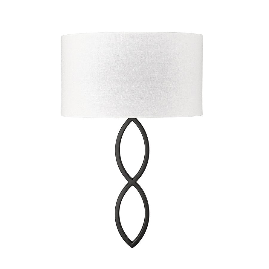 Millennium Lighting Rylee 1Lt Wall Sconce, Black/Linen - 13101-MB