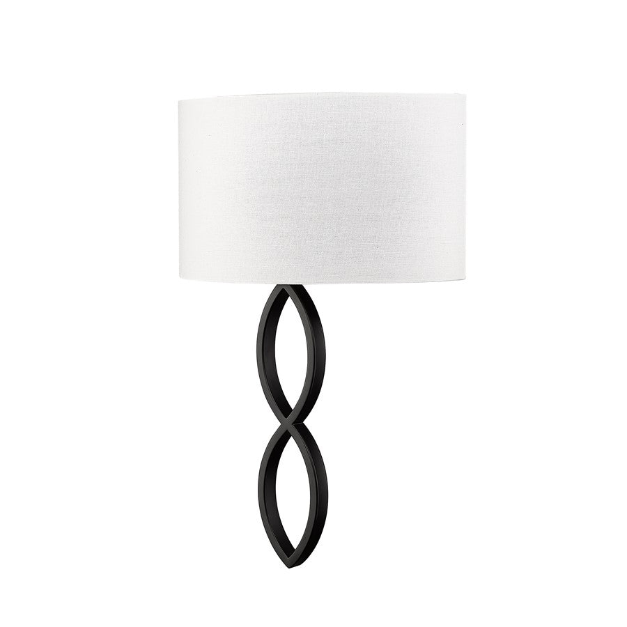 Millennium Lighting Rylee 1Lt Wall Sconce, Black/Linen