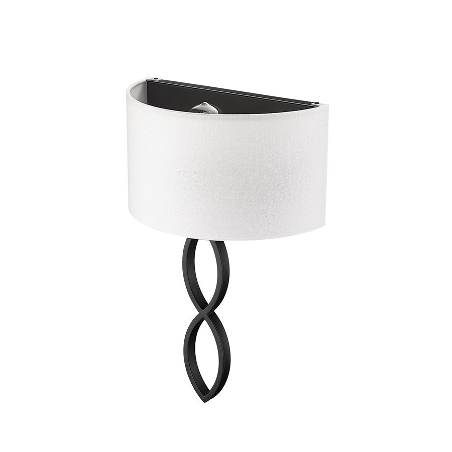 Millennium Lighting Rylee 1Lt Wall Sconce, Black/Linen