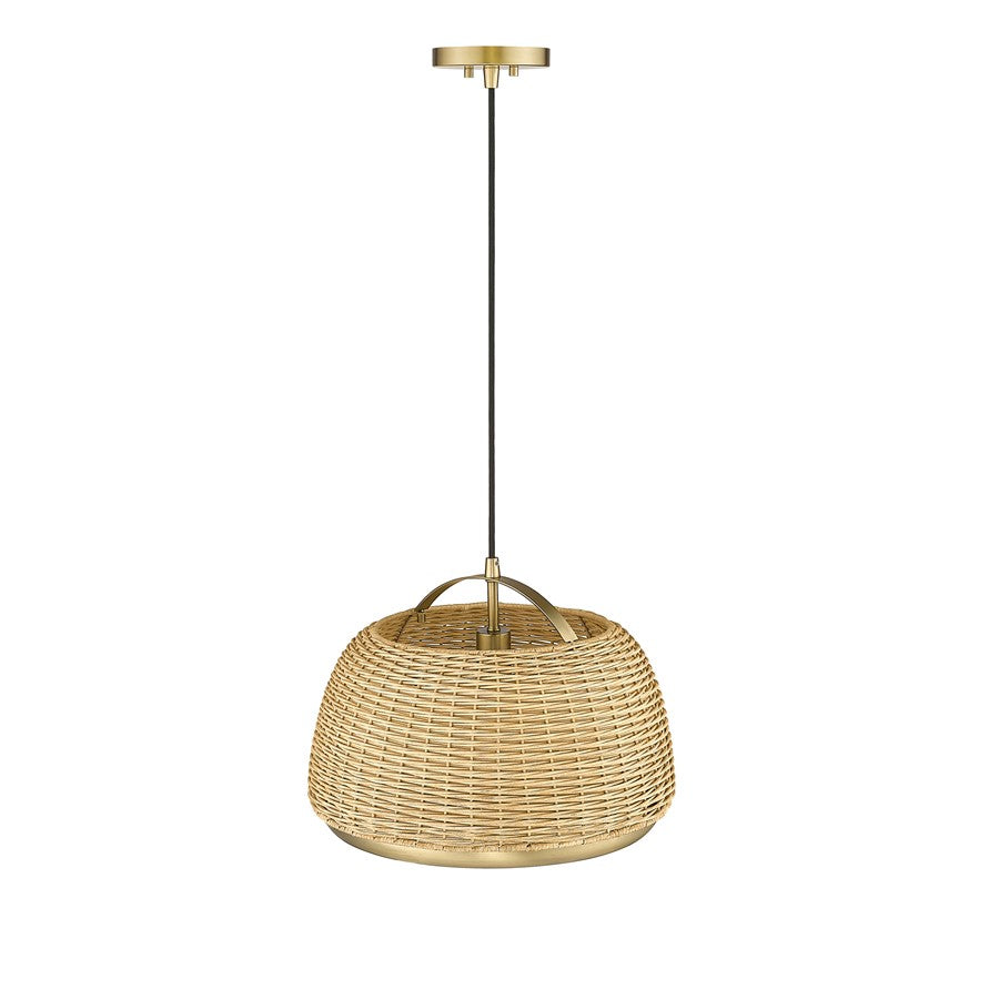 Millennium Lighting 1 Light Pendant, Vintage Brass