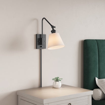 Millennium Lighting Elyon 1Lt Swing Arm Sconce, Black/Black