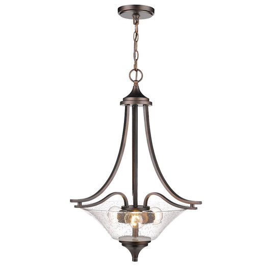 3 Light 26.5" Pendant Light, Satin Nickel