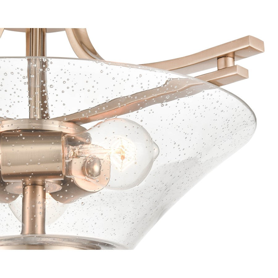 Millennium Natalie 3 Light 13" Semi-Flush Ceiling Mount, Clear