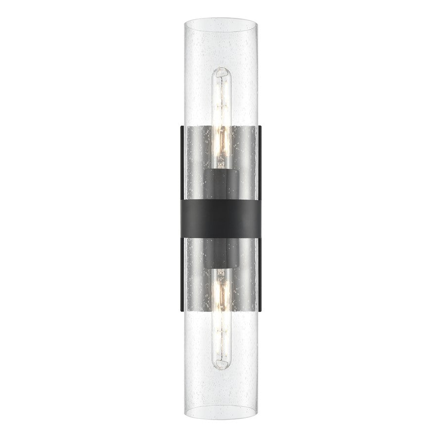 Millennium Lighting Jamison 2Lt 23" Wall Sconce, Black/Clear Seeded