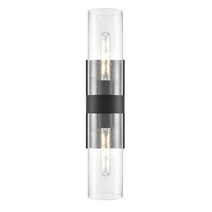 Millennium Lighting Jamison 2Lt 23" Wall Sconce, Black/Clear Seeded