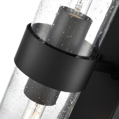 Millennium Lighting Jamison 2Lt 23" Wall Sconce, Black/Clear Seeded