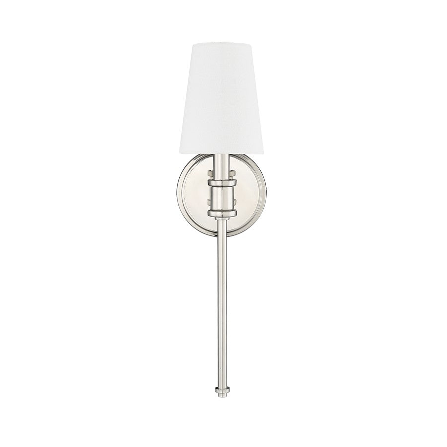 Millennium Lighting Adorra 1Lt Wall Sconce, Polished Nickel/Linen - 16101-PN