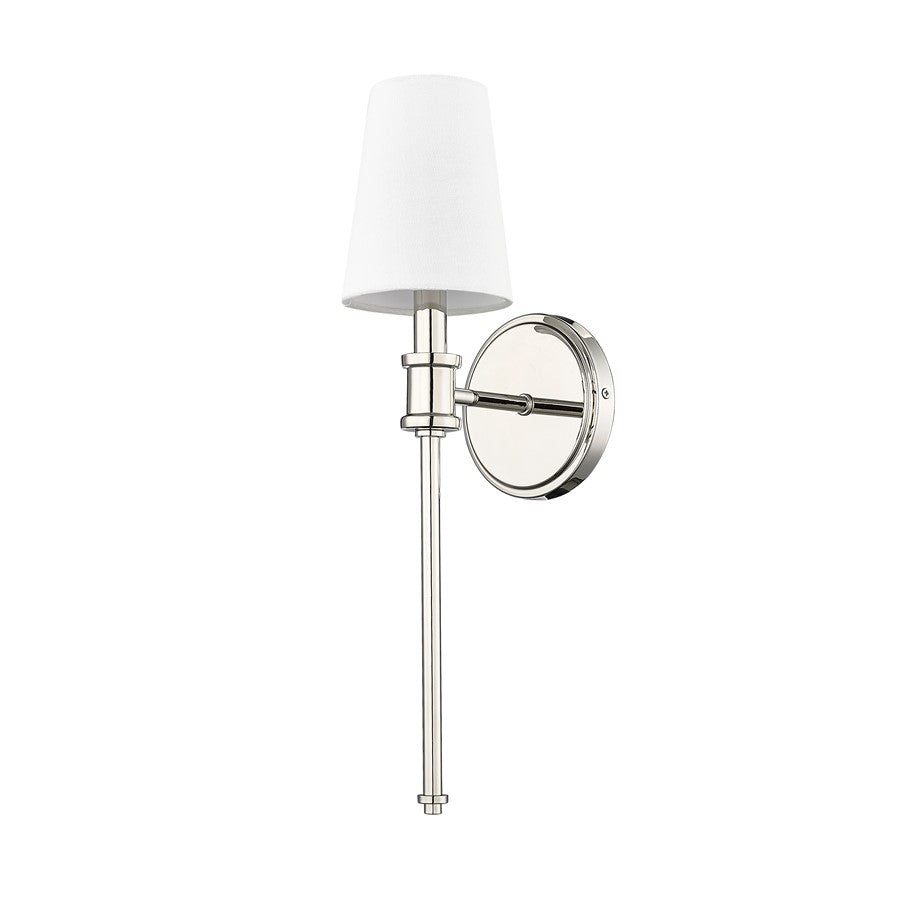 Millennium Lighting Adorra 1Lt Wall Sconce, Polished Nickel/Linen