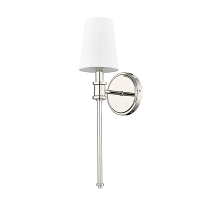 Millennium Lighting Adorra 1Lt Wall Sconce, Polished Nickel/Linen