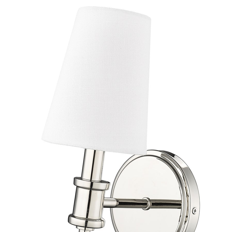Millennium Lighting Adorra 1Lt Wall Sconce, Polished Nickel/Linen