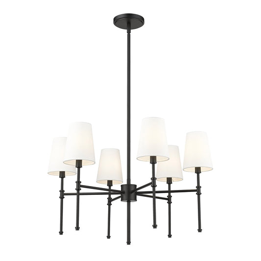 Millennium Lighting Adorra 6Lt 26" Chandelier, Black/White - 16106-MB