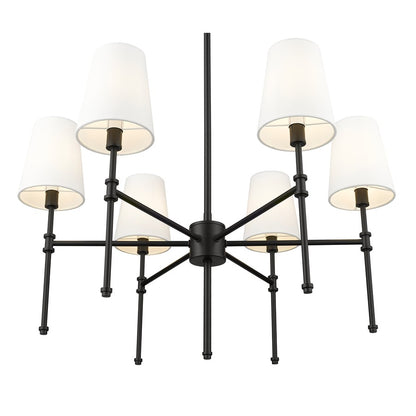 Millennium Lighting Adorra 6Lt 26" Chandelier, Black/White