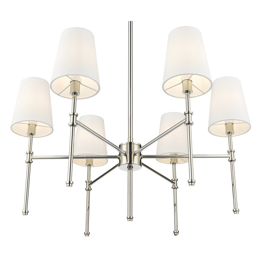 Millennium Lighting Adorra 6Lt 26" Chandelier, Polished Nickel/White