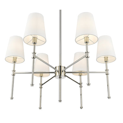 Millennium Lighting Adorra 6Lt 26" Chandelier, Polished Nickel/White