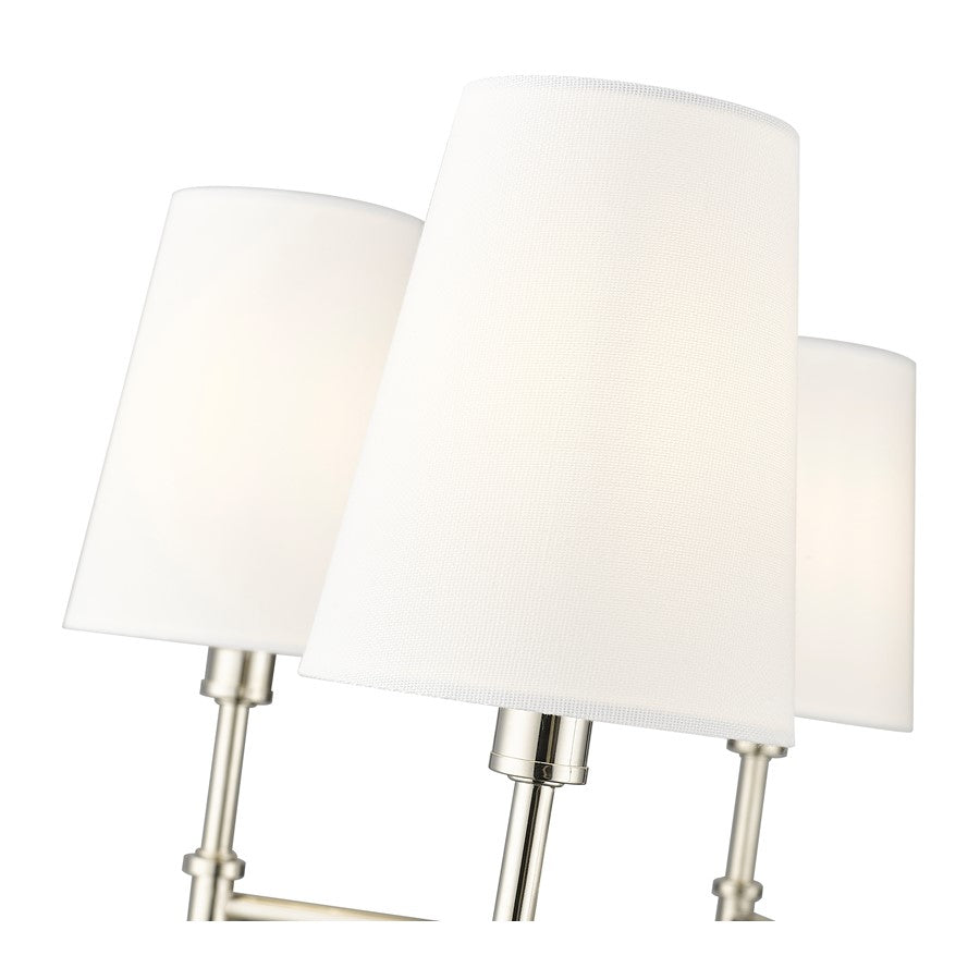 Millennium Lighting Adorra 6Lt 26" Chandelier, Polished Nickel/White