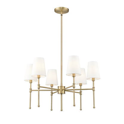 Millennium Lighting Adorra 6Lt 26" Chandelier, Vintage Brass/White - 16106-VB