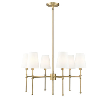 Millennium Lighting Adorra 6Lt 26" Chandelier, Vintage Brass/White