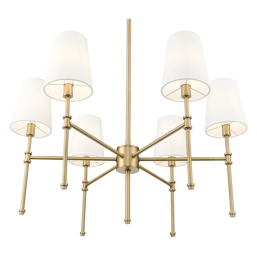 Millennium Lighting Adorra 6Lt 26" Chandelier, Vintage Brass/White