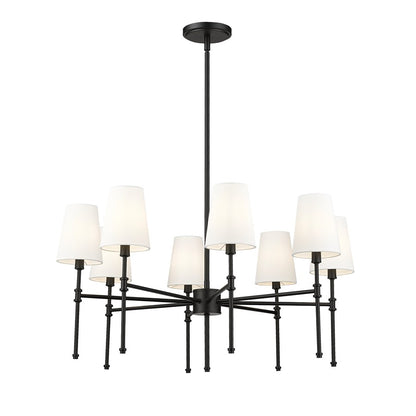 Millennium Lighting Adorra 8Lt 30" Chandelier, Black/White - 16108-MB