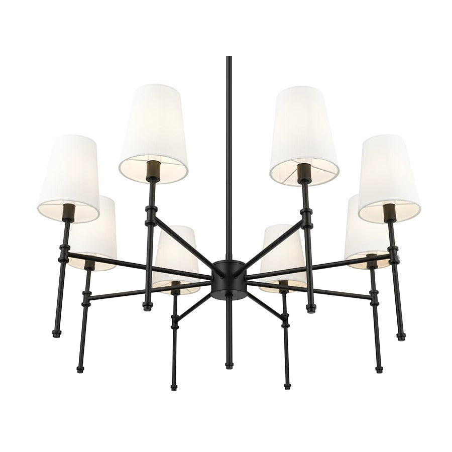 Millennium Lighting Adorra 8Lt 30" Chandelier, Black/White