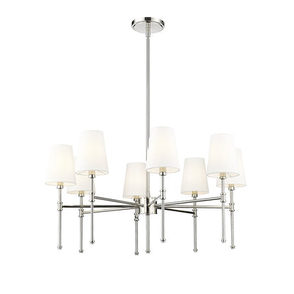 Millennium Lighting Adorra 8Lt 30" Chandelier, Polished Nickel/White - 16108-PN