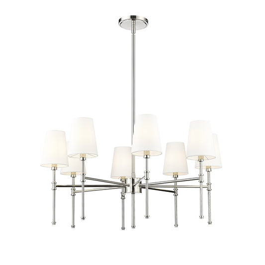 Millennium Lighting Adorra 8Lt 30" Chandelier, Polished Nickel/White - 16108-PN