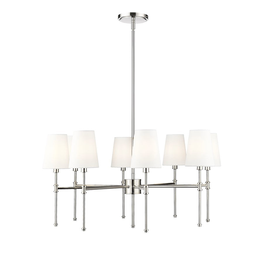Millennium Lighting Adorra 8Lt 30" Chandelier, Polished Nickel/White