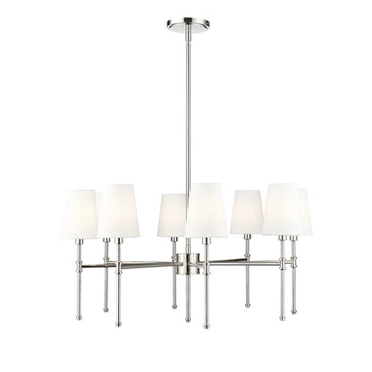 Millennium Lighting Adorra 8Lt 30" Chandelier, Polished Nickel/White