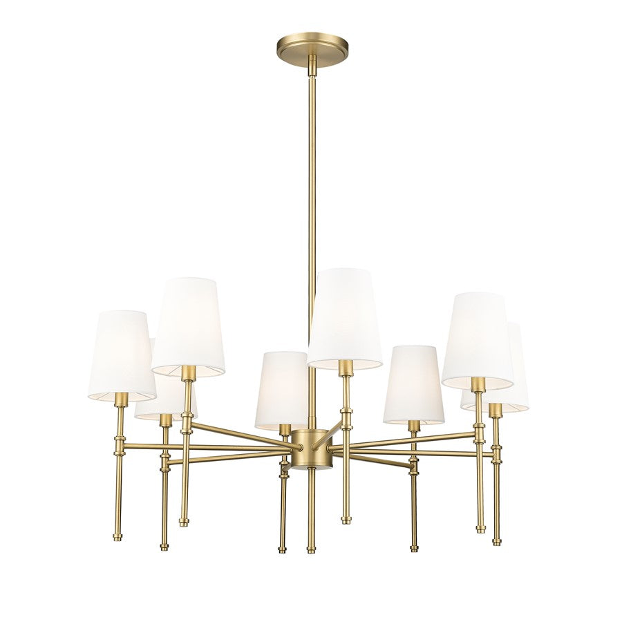 Millennium Lighting Adorra 8Lt 30" Chandelier, Vintage Brass/White - 16108-VB