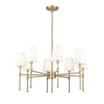 Millennium Lighting Adorra 8Lt 30" Chandelier, Vintage Brass/White - 16108-VB