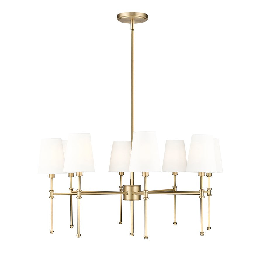 Millennium Lighting Adorra 8Lt 30" Chandelier, Vintage Brass/White