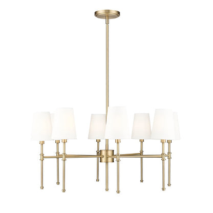 Millennium Lighting Adorra 8Lt 30" Chandelier, Vintage Brass/White