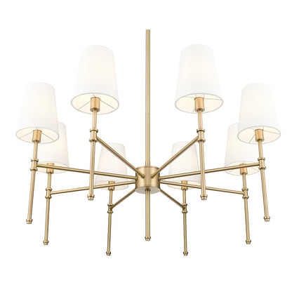 Millennium Lighting Adorra 8Lt 30" Chandelier, Vintage Brass/White