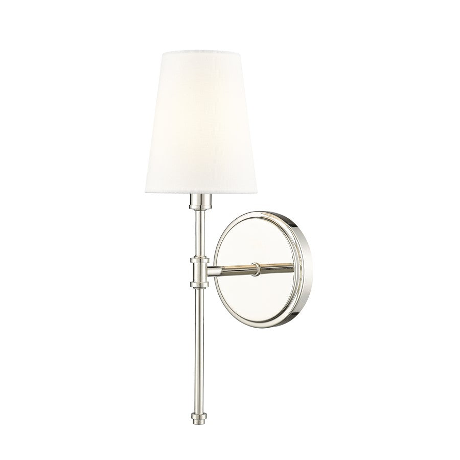 Millennium Lighting Adorra 1Lt 15" Wall Sconce, Polished Nickel/White - 16201-PN